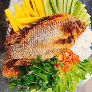 CÁ DIÊU HỒNG CHIÊN XÙ + BÁNH TRÁNG